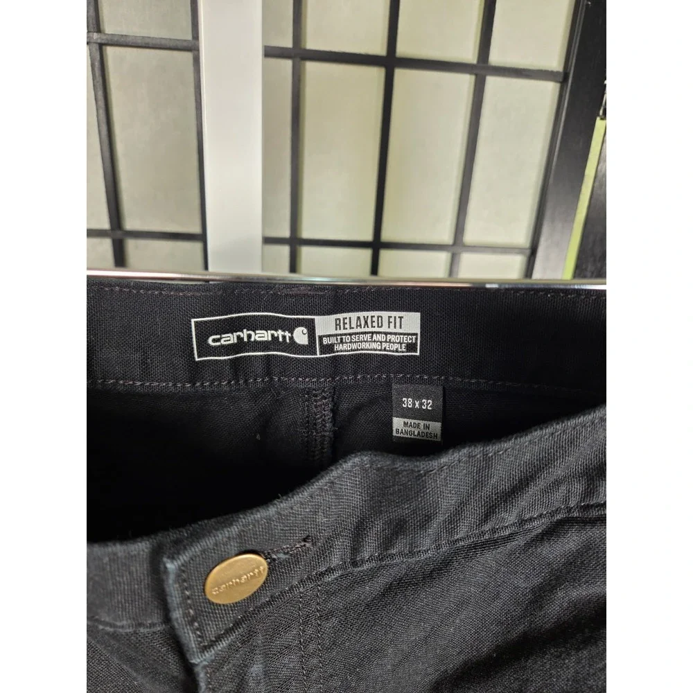 Carhartt Relaxed Fit Men's Black Canvas Carpenter Pant - 38x 32